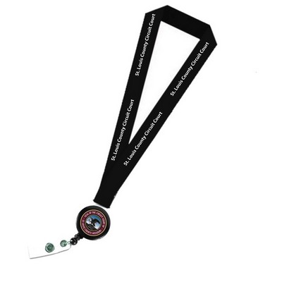 3/4" Dye-Sublimated Lanyard Badge Reel Combo w/ Safety Breakaway